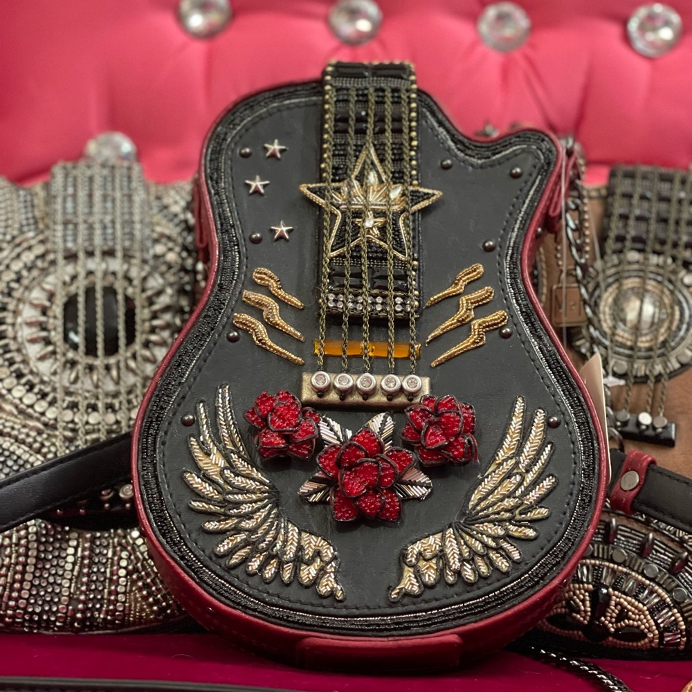 Mary Frances Guitar bag purse I’m a Star Guns N’ Roses rock & roll handbag bead